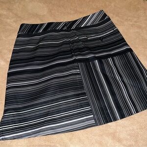 Striped Black and White Women's Golf Skort